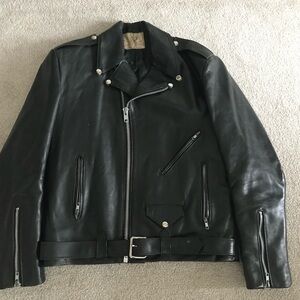 Sleek Black Leather Biker Jacket